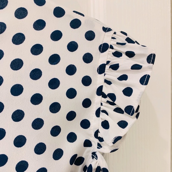 NWT Walter Baker Blue Polka Dot Open Shoulders Blouse / Top - Picture 7 of 15